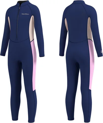 Miniatura 7 de Seaskin - Traje de neopreno para niños, 2mm con cremallera frontal, traje de baño completo para buceo, trajes térmicos para niños y niñas