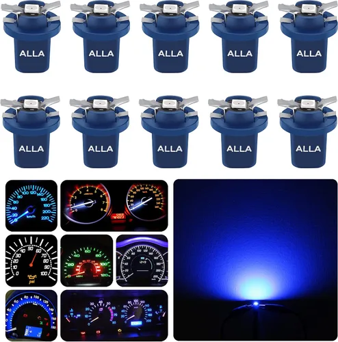 Miniatura 17 de Alla Lighting Bombillas LED superbrillantes B8.3D 17058 202259 2721 MF8, luces de panel de instrumentos amarillo ámbar 3030 SMD, velocímetro