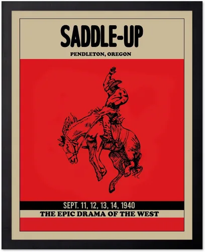 Miniatura 24 de Poster Master Póster de Rodeo marrón – Estampado retro de vaquero sobre caballo – Arte de vaquero – Arte occidental – Arte del salvaje oeste