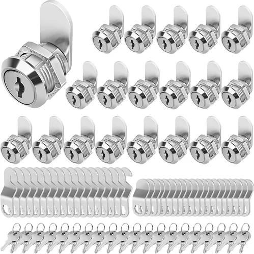 Miniatura 15 de Cerraduras de gabinete Cylinnda con llaves, cerraduras de leva largas de 1-1/2" con llaves iguales, juego de cerradura de leva para gabinetes, 6