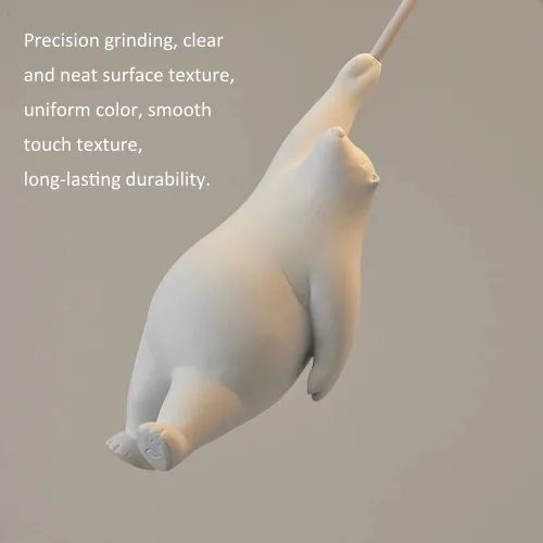 Miniatura 4 de Lámpara de techo empotrada para habitación de los niños, lámpara colgante de oso polar para vestíbulo, lámpara de bola de vidrio para dormitorio