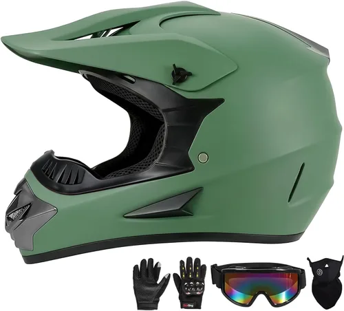 Miniatura 8 de Youth Kids Motocross Helmet, DOT Certified,ATV Dirt Bike Motorcycle, BMX 4-Wheeler Off-Road Mountain Bike,W/Gloves Goggles Mask