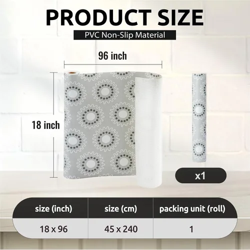 Miniatura 4 de FIFTY FEET Revestimiento de estante de 18 x 96 pulgadas para armarios de cocina, revestimiento de cajón de PVC para cómoda antideslizante para baño