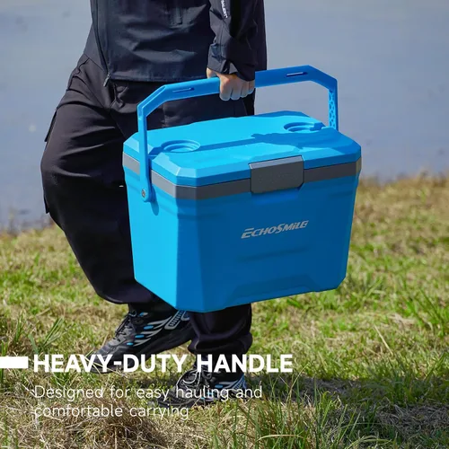 Miniatura 3 de EchoSmile Enfriador portátil aislado de 20L/21qt, enfriador duro para exteriores, caja de hielo para camping, bebidas, playa, pesca y navegación