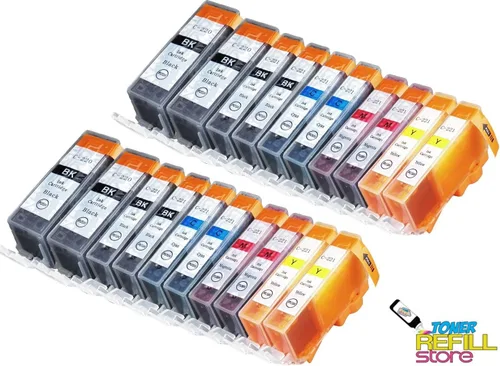 Miniatura 10 de Toner Refill Store™ Cartucho de tinta amarillo compatible con Canon CLI-221 / CLI-221Y para Canon PIXMA iP3600, iP4600, iP4700, MP560, MP620