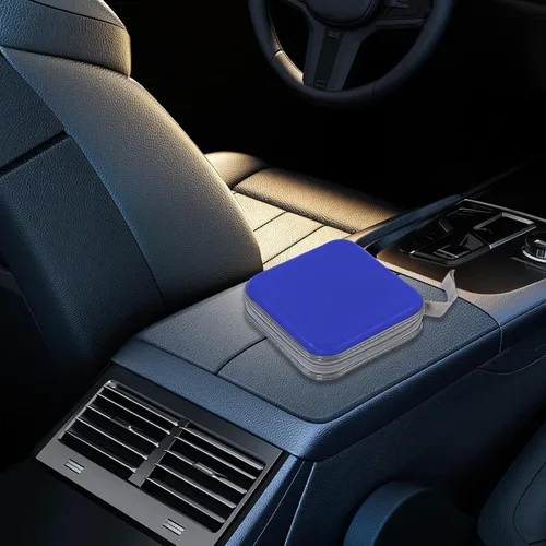 Miniatura 6 de Augeny Estuche de CD de capacidad para 48 unidades, soporte portátil de plástico duro para DVD, carpeta de almacenamiento de discos para automóvil