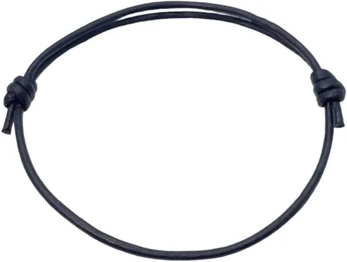 Pulsera de cuero genuino de 2 mm para hombres - Pulsera ajustable hecha a mano, pulsera de cuero minimalista, accesorios simples, cuero premium,