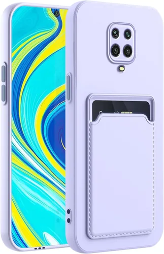 Funda para Redmi Note 9 Pro, Redmi Note 9s con ranura para tarjetas de crédito, TPU suave silicona TPU resistente a los arañazos delgada ranura para