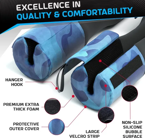 Miniatura 3 de Almohadilla versátil para sentadillas, diseño antideslizante, 100% lavable, cómoda almohadilla de empuje de cadera para barra, se adapta a barras