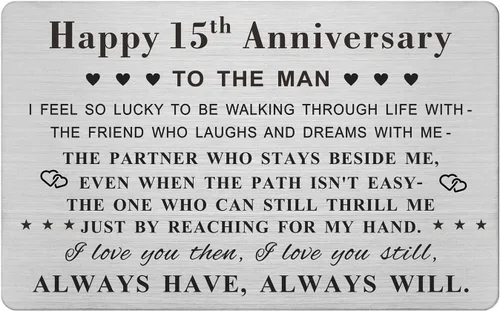 Miniatura 16 de Emideary Tarjeta de felicitación de 4º aniversario para marido y hombre – Tarjeta de 4 años de aniversario de boda para él, esposo