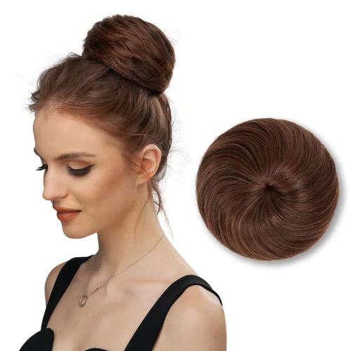 Miniatura 29 de Moño de bailarina, pieza sintética para recoger el cabello, moño de extensión de cabello Q3 de Sarla Negro azabache