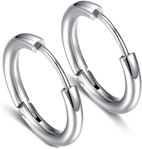 Miniatura 2 de Aretes de acero inoxidable 316L, argollas de 1564, 516, 2564, 716, 1532 y 3564 pulgadas, arracadas hipoalergénicas, para el cartílago, hélix