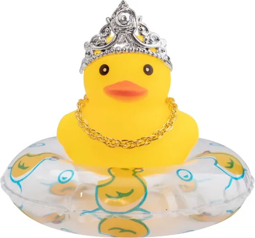 Miniatura 28 de wonuu Adornos de pato de goma para automóvil, decoración de tablero de automóvil con bonita diadema, anillo de natación, collar, gafas de sol