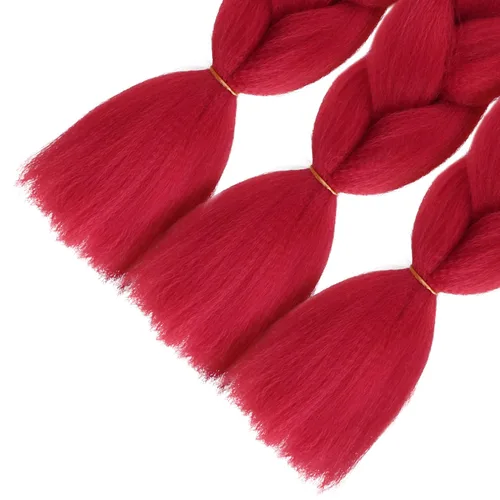 Miniatura 13 de SuCoo Extensiones de cabello trenzado Jumbo de fibra de alta temperatura, trenzas de ganchillo de 24 pulgadas, 3 unids/lote (negro)
