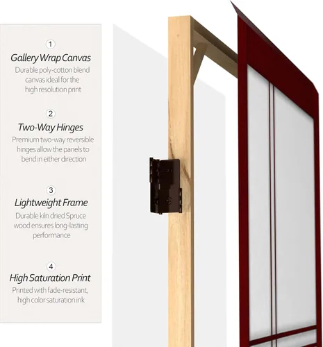 Miniatura 4 de Oriental Furniture - Divisor doble de lona con cruz de 6 pies de alto, palisandro, 6 paneles Rosewood