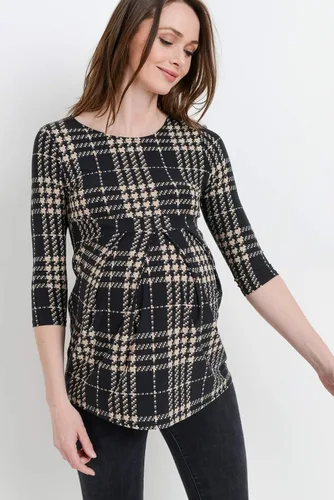 Miniatura 40 de LaClef - Blusa de maternidad para mujer, cuello redondo, manga 3/4, plisada al frente, estilo peplum
