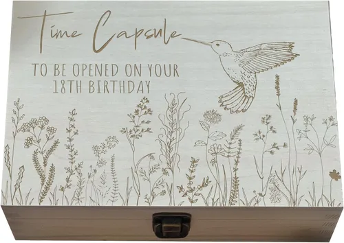 Cápsula para el primer cumpleaños: para abrir en tu cumpleaños número 18, caja de recuerdos grabada, caja de memoria para bebé, regalo de