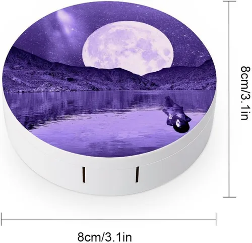 Miniatura 2 de Purple Supermoon - Kit de viaje con lente de contacto portátil, bonita caja de contacto con espejo para uso diario al aire libre