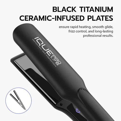Miniatura 8 de iQUE Plancha plana de titanio de 1.75 pulgadas de ancho, plancha alisadora y peinadora Prensa de seda profesional, cabello grueso y largo MCH