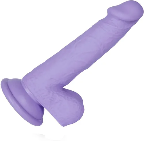 Miniatura 8 de Consolador de silicona transparente de 8.2 pulgadas con forma de confeti y base de succión acampanada para uso con manos libres, consolador flexible