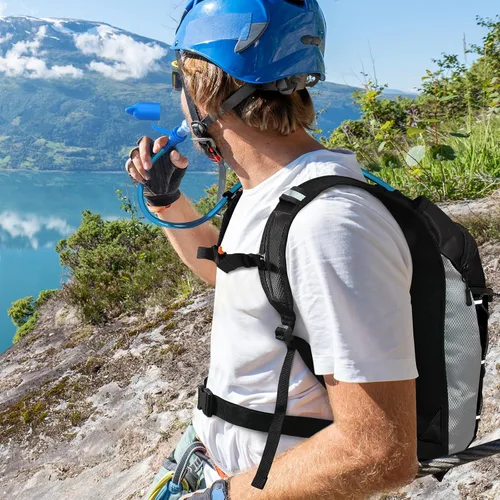 Miniatura 7 de Nepest Mochila de hidratación con bolsa de agua de 2 L para ciclismo, mochila de agua para senderismo, correr, mochila de hidratación ligera 2L