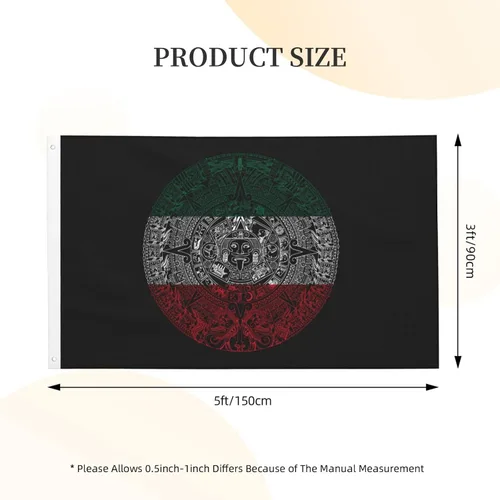 Miniatura 7 de Bandera de 3 x 5 pies, calendario azteca mexicano de doble cara, letrero grande para pared, dormitorio, sala de estar, decoración colgante de casa