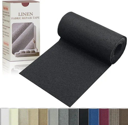 Miniatura 10 de Gheeidau Cinta de reparación de lino de 4 x 70 pulgadas, parche de tela de reparación de sofá autoadhesivo para muebles, sofás, cojines, sillas