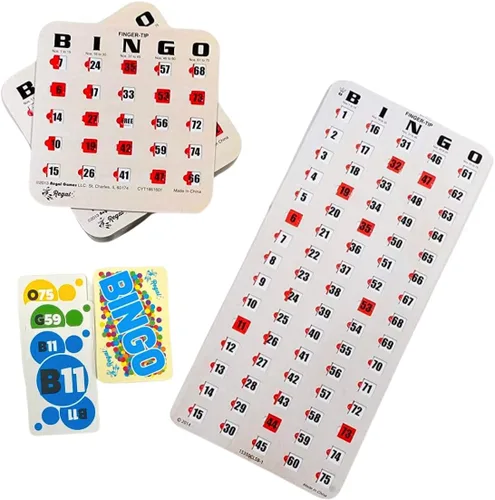 Regal Bingo - Juego de 25 tarjetas de bingo con ventanas deslizantes y tablero maestro a granel, juego de bingo reutilizable para adultos y personas