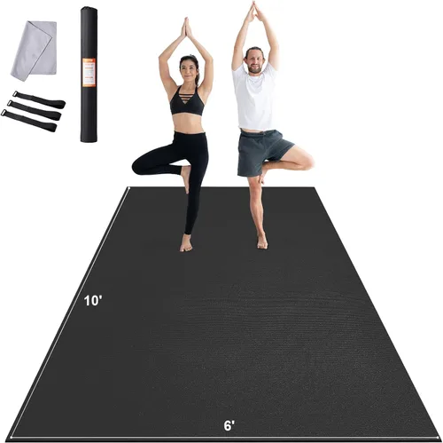 Miniatura 13 de VEVOR Large Exercise Mat, 12'x6'/10'x6'/9'x6'/8'x6'/8'x5'/7'x5'/6'x4' (7mm) Extra Thick, Non Slip High Density Premium Workout Mat, Exercise Yoga