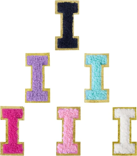 Miniatura 233 de 6 piezas de parches de letras de chenilla autoadhesivas, parches de letras preppy de 2 pulgadas para bolsos, ropa y sombreros, grandes pegatinas