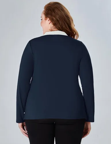 Miniatura 6 de JACK SMITH Polo de golf de manga larga para mujer, cuello en V, atlético, para tenis, absorbe la humedad