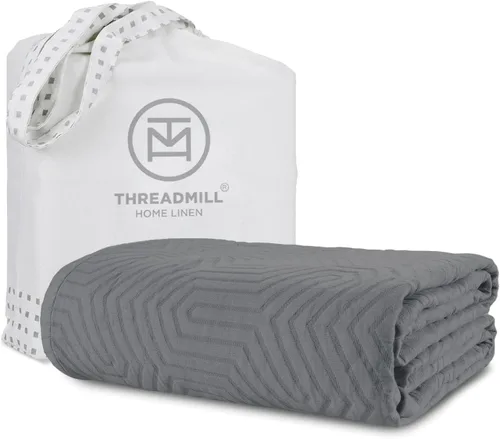 Miniatura 24 de Threadmill Mantas de algodón de lujo para cama tamaño King Acogedora manta 100% algodón tamaño King para todas las estaciones Colcha Aster suave