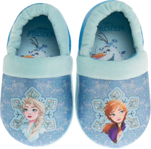 Disney Frozen Elsa and Anna - Pantuflas de felpa para niñas, antideslizantes, cómodas, esponjosas, ligeras, cálidas, suaves, para interiores y niñas