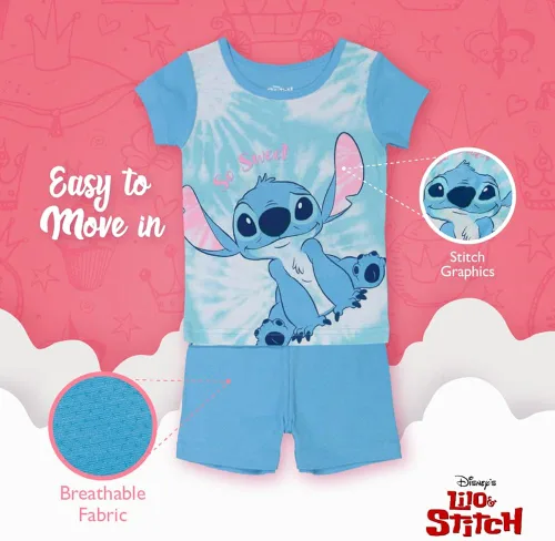 Miniatura 4 de Disney Conjunto de pijama de algodón de 4 piezas para niña Azul bebé