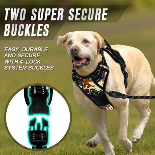 Miniatura 5 de BARKBAY - Arnés para perro sin tirones con clip frontal, material resistente y reflectante, asa de fácil control para pasear perros grandes