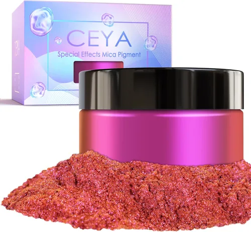 Ceya Polvo de Mica Camaleón, 50g/1.8oz Polvo de Uñas Cromado para Fiestas Lujosas, Pigmento de Efecto Perlas que Cambia de Color de Grado Cosmético