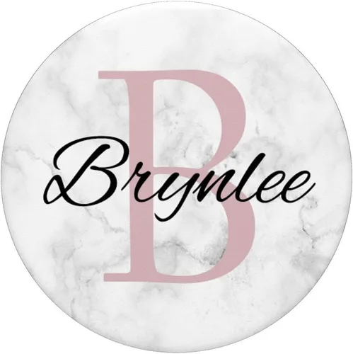 Miniatura 3 de Brynlee Rose Pink Glamour Marble Monogram B Inital Girls - PopSockets Grip and Stand for Phones and Tablets