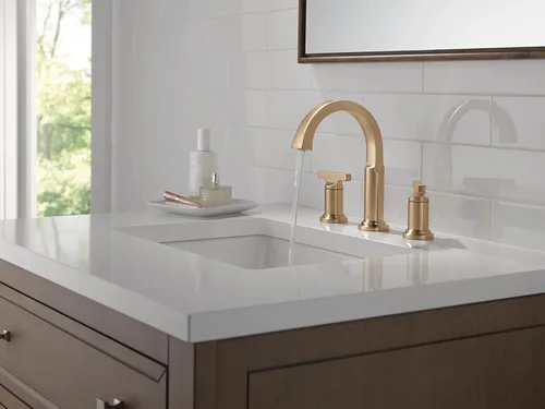 Miniatura 2 de Delta Faucet Tetra Gold - Grifo de baño de 3 agujeros, grifo de baño dorado, grifo de lavabo de baño, tecnología de sello de diamante, ensamblaje
