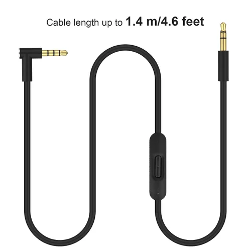 Miniatura 6 de Alitutumao Cable de audio de repuesto Solo4 con micrófono y control, compatible con Beats por Dr Dre Auriculares Solo4/3/2 Studio Pro Detox Wireless