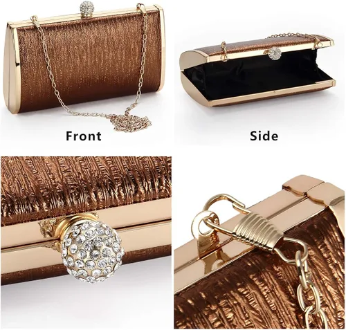 Miniatura 6 de Bolsos de embrague de noche para mujer, marco de metal, bolso de noche, bolso de noche, bolso de boda, fiesta de graduación, cócteles nupciales