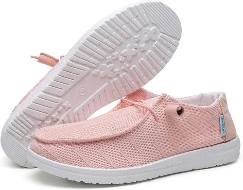 Miniatura 6 de Betrue Zapatos náuticos ligeros para mujer, mocasines informales, zapatos de cubierta sin cordones, tenis de lona transpirables