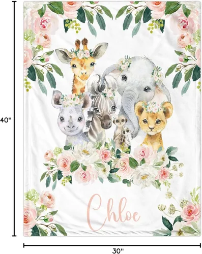 Miniatura 8 de Manta de bebé personalizada para niñas y niños, manta de bebé personalizada con nombre, mantas de regalo personalizadas súper suaves para niños