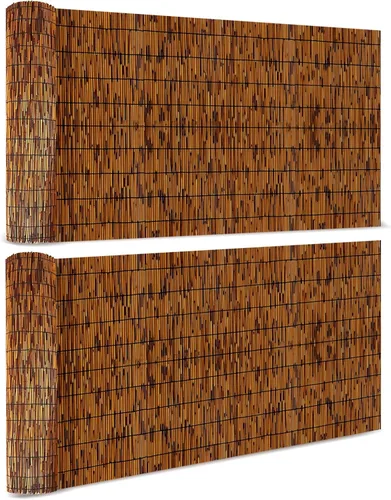 Miniatura 21 de Cercado de Caña Natural, Pantalla de Caña de 4 PIES X 16.4 PIES, Pantalla de Caña para Balcón, Cerca de Pantalla de Bambú para Patio Trasero al Aire