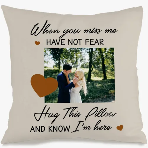 Miniatura 10 de One Photo Personalized Sofa Pillow Case with Custom Message enriching Your Home Style While Providing a Warm and Memorable Gift idea
