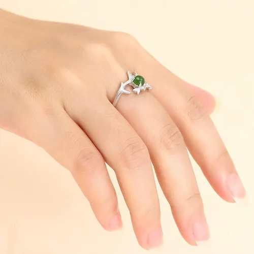 Miniatura 7 de Anillo ajustable de plata de ley 925 en blanco para 0.197 in de piedra redonda ramita de piedra texturizada anillo de punta base cabujón joyería