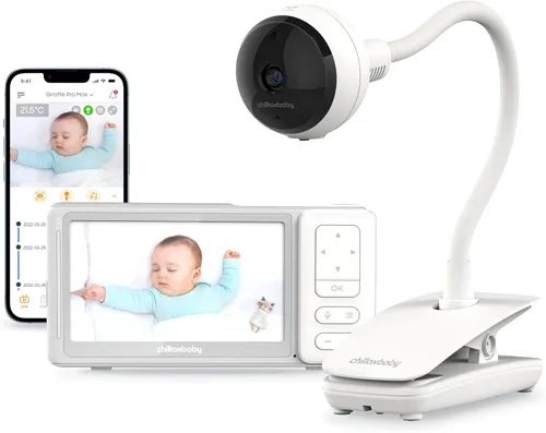 Miniatura 11 de CHILLAX DM600 Baby Mood Lite - Monitor inteligente para bebé con luz nocturna, sensor de temperatura, monitor de sueño con cámara HD, sonidos