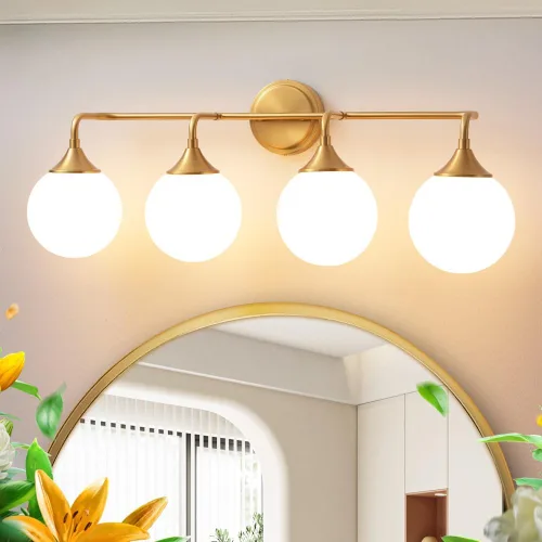 Miniatura 11 de Accesorios de Iluminación para Baño Negros, Iluminación Moderna de Tocador Sobre Espejo, Aplique de Pared Negro Mate Moderno de Mediados de Siglo