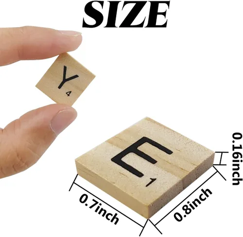 Miniatura 2 de GXXMEI 1000 piezas de fichas de letras de madera, letras mayúsculas de la A a la Z para manualidades, ortografía, fichas de reemplazo