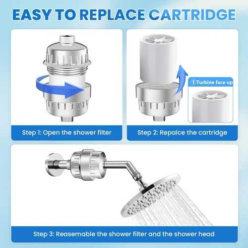 Miniatura 6 de 4 paquetes de cartuchos de repuesto para filtro de ducha universal de 30 etapas - Quita cloro, metales pesados, hierro, sedimentos - Cartucho