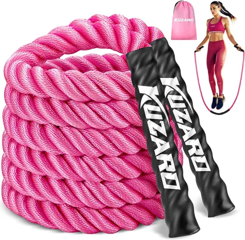 KUZARO Cuerda de saltar, Cuerda de saltar con peso para mujeres, Cuerdas de saltar pesadas para fitness, Equipo de ejercicio para gimnasio en casa,